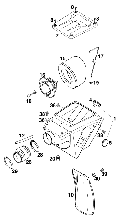 Sprängskiss: Air Filter – KTM 620 COMPETITION LIMITED 20kW