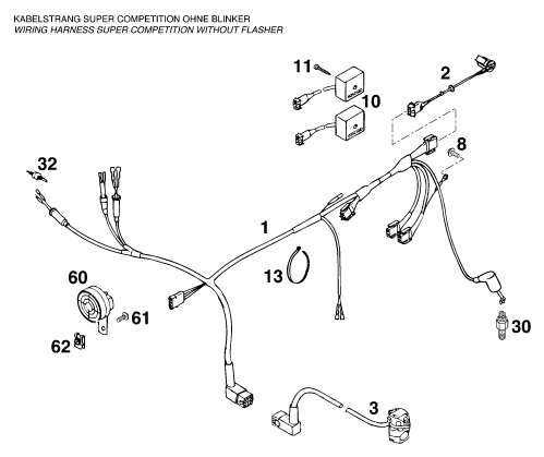Sprängskiss: Wiring Harness – KTM 620 SXC WP