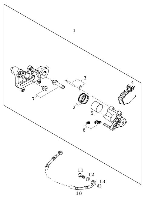 Sprängskiss: Rear Brake Caliper – KTM 620 COMPETITION LIMITED 20kW