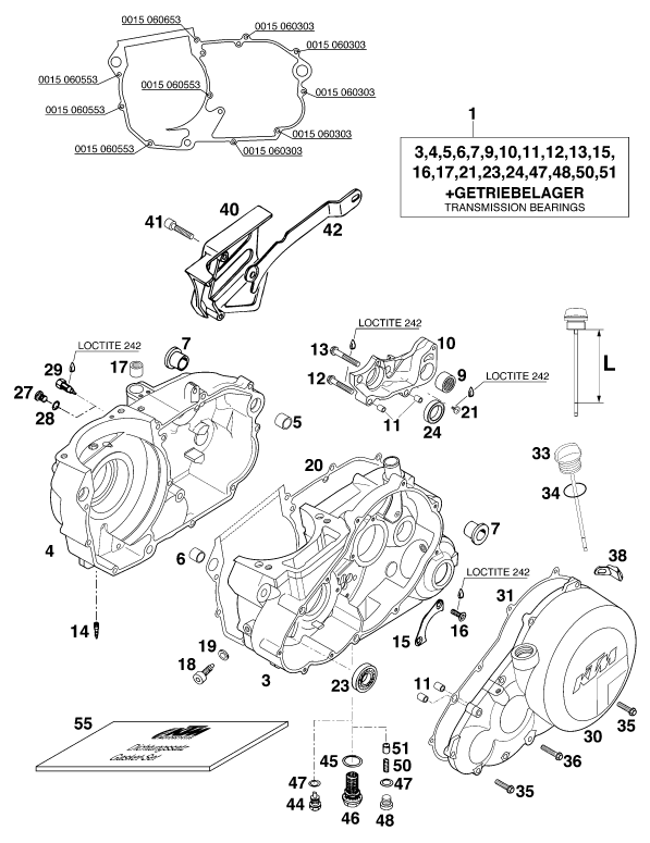 Sprängskiss: Engine Case – KTM 620 COMPETITION LIMITED 20kW