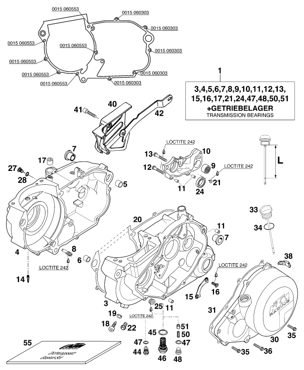 Sprängskiss: Engine Case – KTM 620 SUP-COMP WP