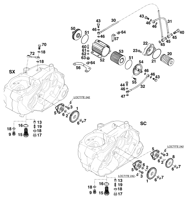 Sprängskiss: Lubricating System – KTM 620 SUP-COMP WP