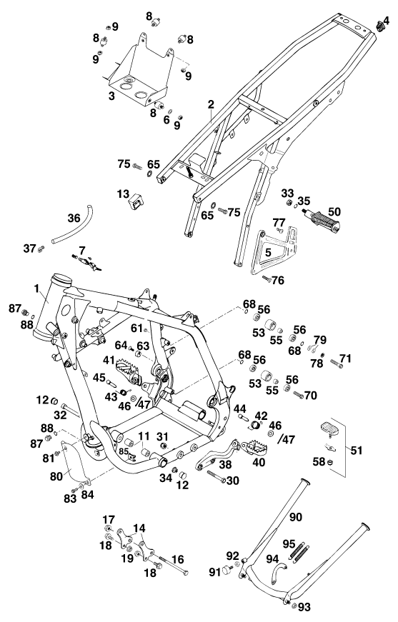 Sprängskiss: Frame – KTM 400 LSE 11LT BLAU