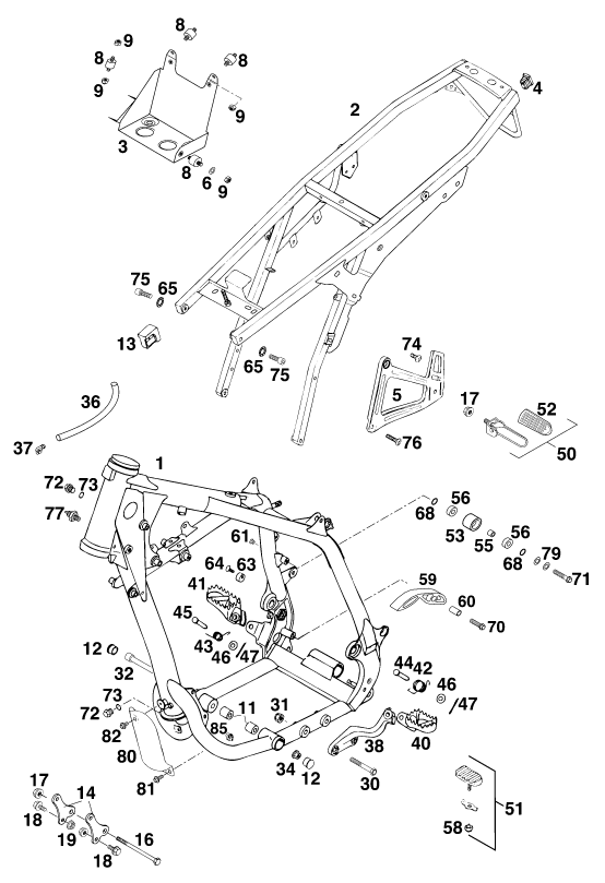 Sprängskiss: Frame – KTM 620 DUKE-E 37KW