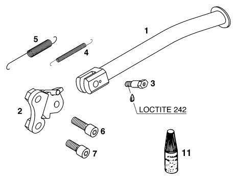 Sprängskiss: Side / Center Stand – KTM 400 LSE 11LT BLAU