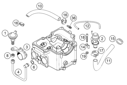 Sprängskiss: Secondary Air System Sas – KTM 620 COMPETITION LIMITED 20kW
