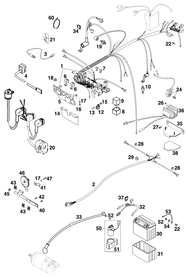 Sprängskiss: Wiring Harness – KTM 620 DUKE-E 37KW