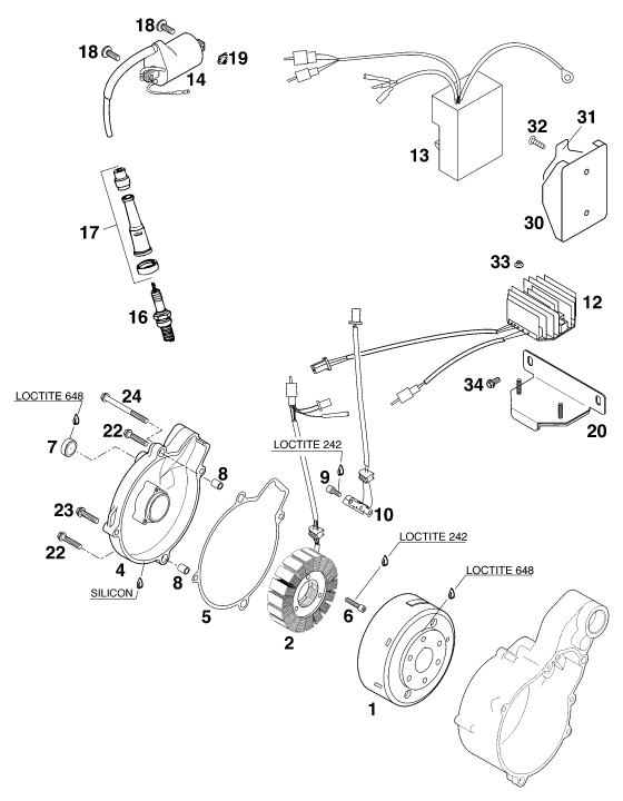 Sprängskiss: Ignition System – KTM 620 EGS-E 35KW 11LT BLAU