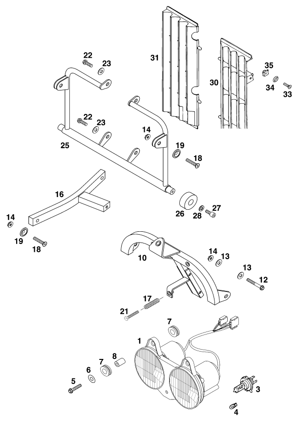 Sprängskiss: Lighting System – KTM 620 LC4 RALLYE '97
