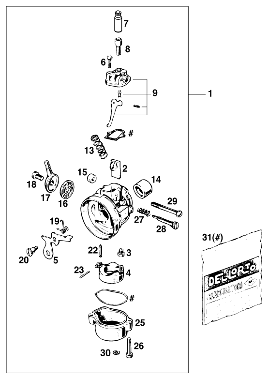 Sprängskiss: Carburetor – KTM 50 MINI ADVENTURE 2001