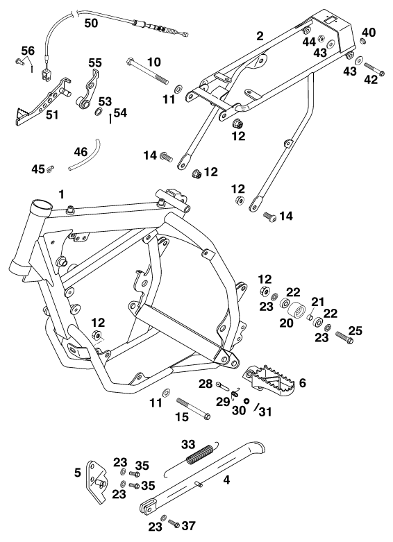Sprängskiss: Frame – KTM 60 SX