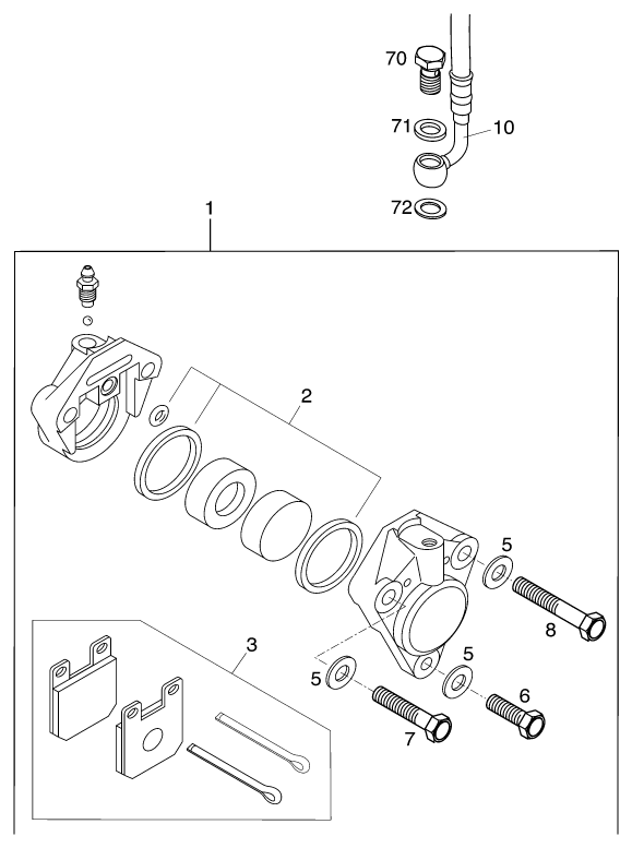 Sprängskiss: Front Brake Caliper – KTM 60 SX 2000