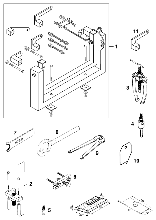 Sprängskiss: Special Tools (Engine) – KTM 60 SX 2000