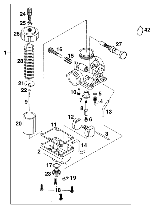 Sprängskiss: Carburetor – KTM 60 SX 2000