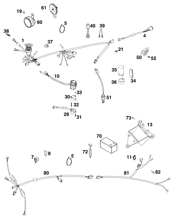 Sprängskiss: Wiring Harness – KTM 125 EGS 6KW