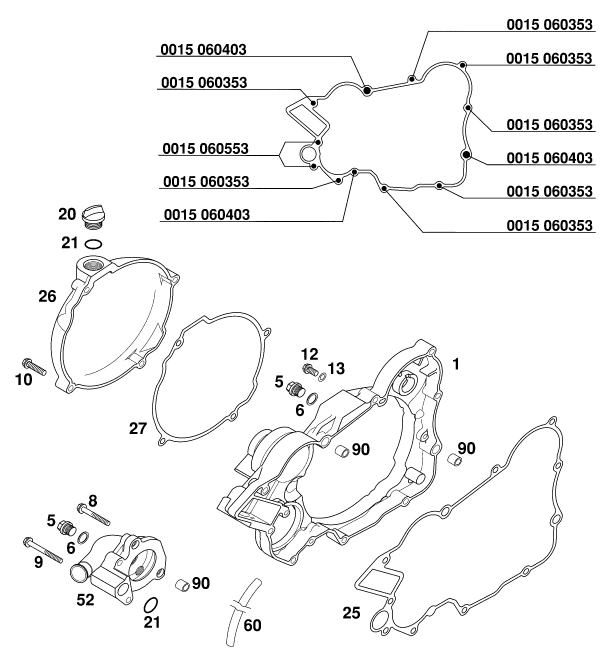 Sprängskiss: Clutch Cover – KTM 125 SX '99