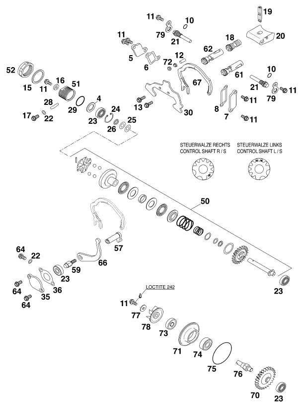 Sprängskiss: Exhaust Control – KTM 125 SX '99