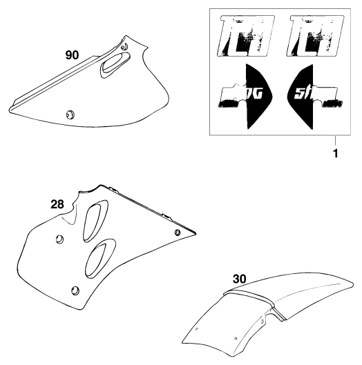 Sprängskiss: New Parts – KTM 125 STING/80 '98