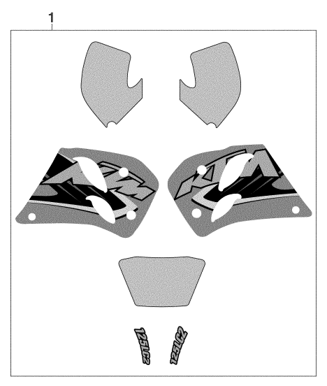 Sprängskiss: Decal – KTM 125 LC2 80 '98