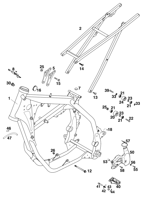 Sprängskiss: Frame – KTM 380 EXC