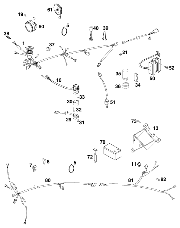 Sprängskiss: Wiring Harness – KTM 380 EGS 8kW