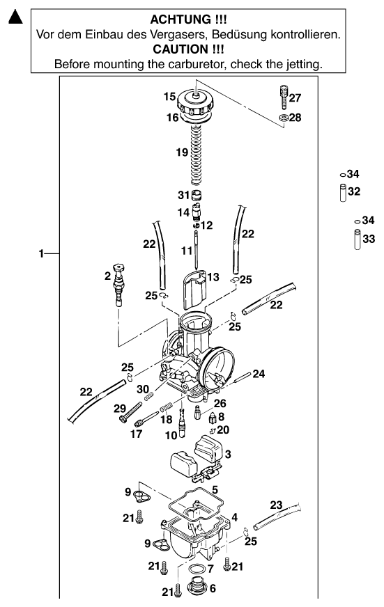 Sprängskiss: Carburetor – KTM 250 EXC '99