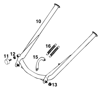 Sprängskiss: Side / Center Stand – KTM 400 LC 4 '98