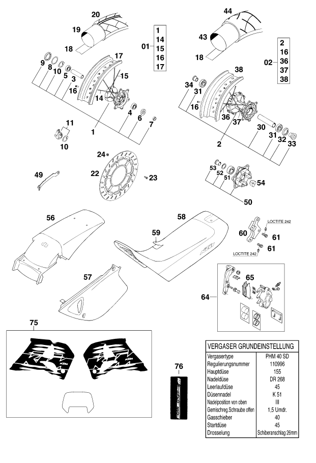 Sprängskiss: New Parts – KTM 620 SUPER-MOTO COMP. 20 KW '98