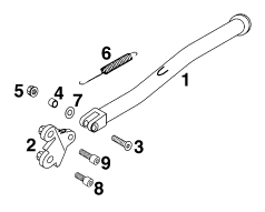 Sprängskiss: Side / Center Stand – KTM 540 SXC 20kW