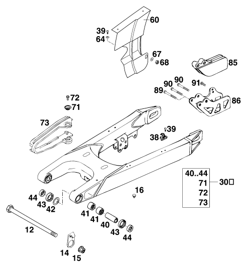 Sprängskiss: Swing Arm – KTM 540 SXC