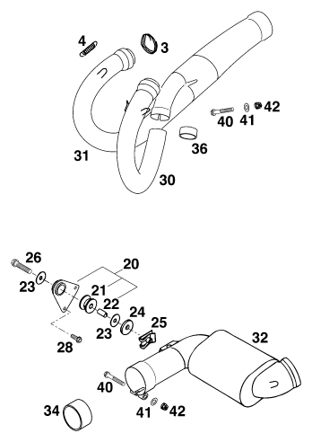 Sprängskiss: Exhaust System – KTM 540 SXC