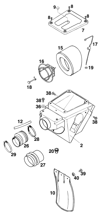 Sprängskiss: Air Filter – KTM 540 SXC