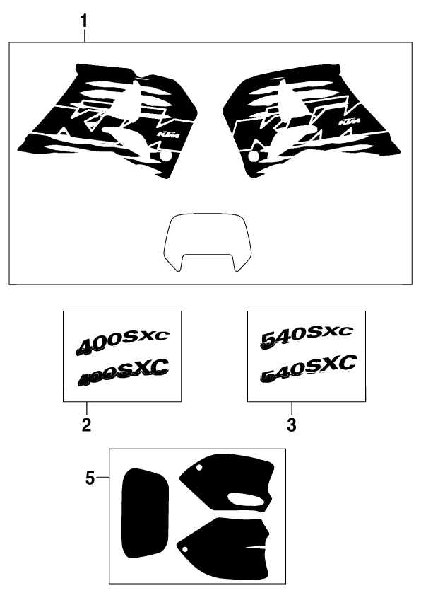 Sprängskiss: Decal – KTM 540 SXC