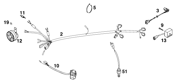 Sprängskiss: Wiring Harness – KTM 620 SUP-COMP