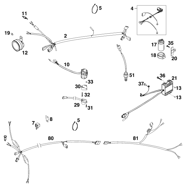 Sprängskiss: Wiring Harness – KTM 540 SXC