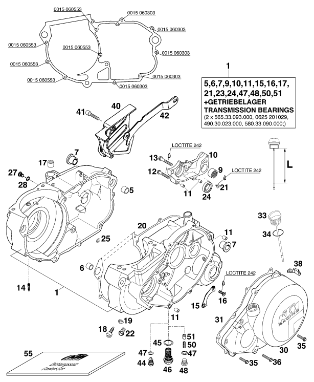 Sprängskiss: Engine Case – KTM 400 SX '98
