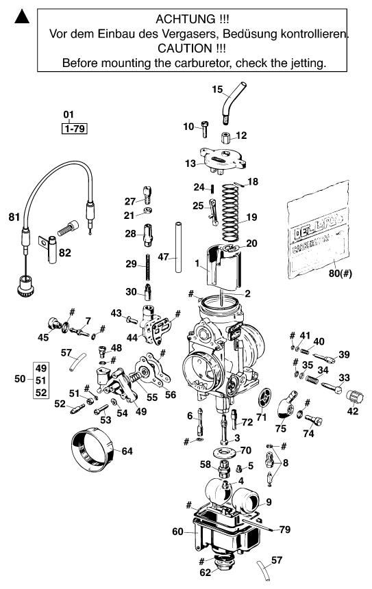 Sprängskiss: Carburetor – KTM 400 SX '98