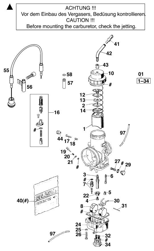 Sprängskiss: Carburetor – KTM 540 SXC 20kW