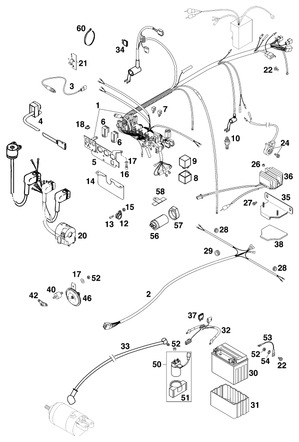 Sprängskiss: Wiring Harness – KTM 640 DUKE-E