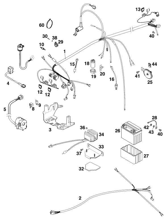 Sprängskiss: Wiring Harness – KTM 620 LC-4 Competition