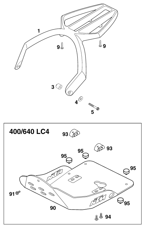 Sprängskiss: Accessories – KTM 400 LC 4 '98