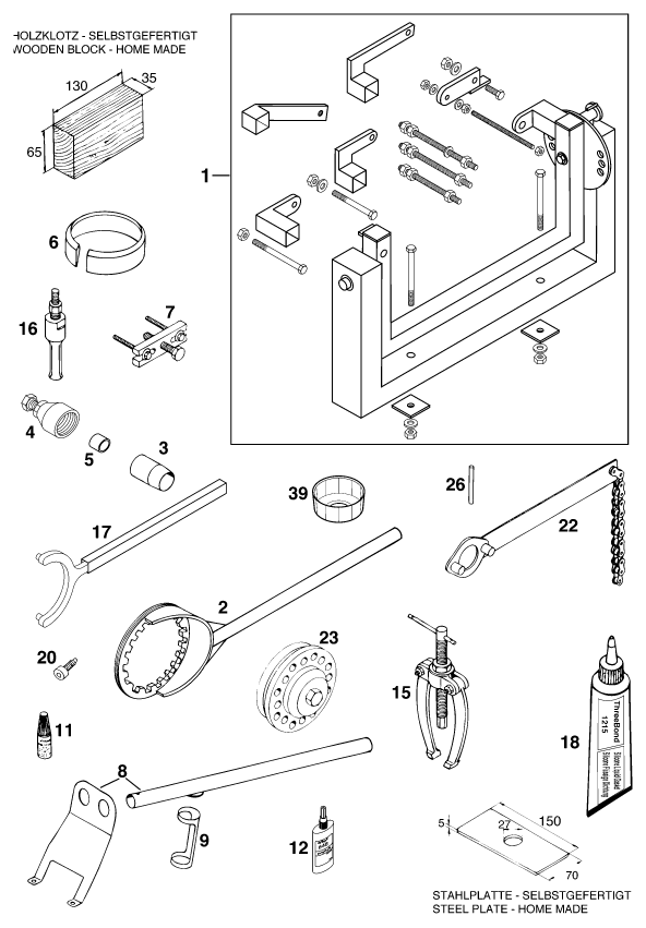 Sprängskiss: Special Tools (Engine) – KTM 620 EGS-E 35KW 11LT BLAU