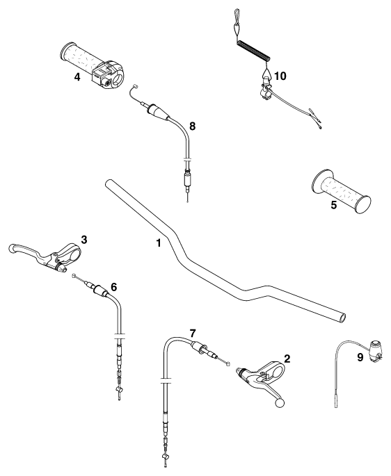 Sprängskiss: Handlebar, Controls – KTM 50 MINI ADVENTURE 99