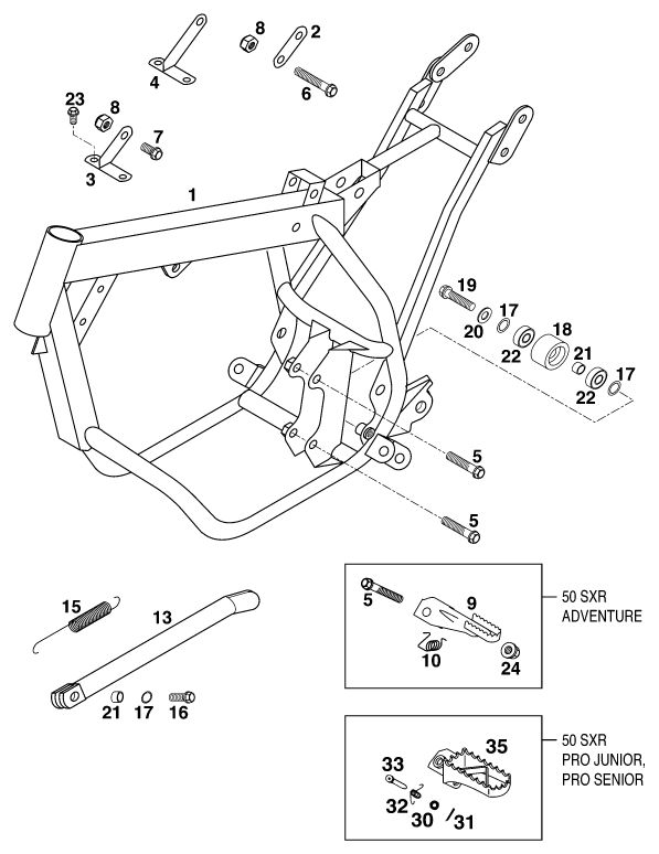 Sprängskiss: Frame – KTM 50 MINI ADVENTURE 99