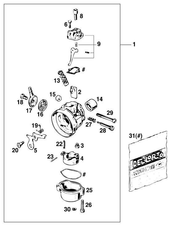 Sprängskiss: Carburetor – KTM 50 MINI ADVENTURE 2001