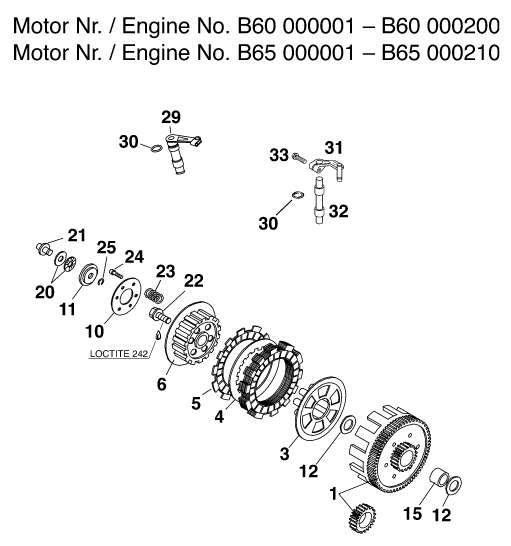 Sprängskiss: Clutch – KTM 60 SX 2000