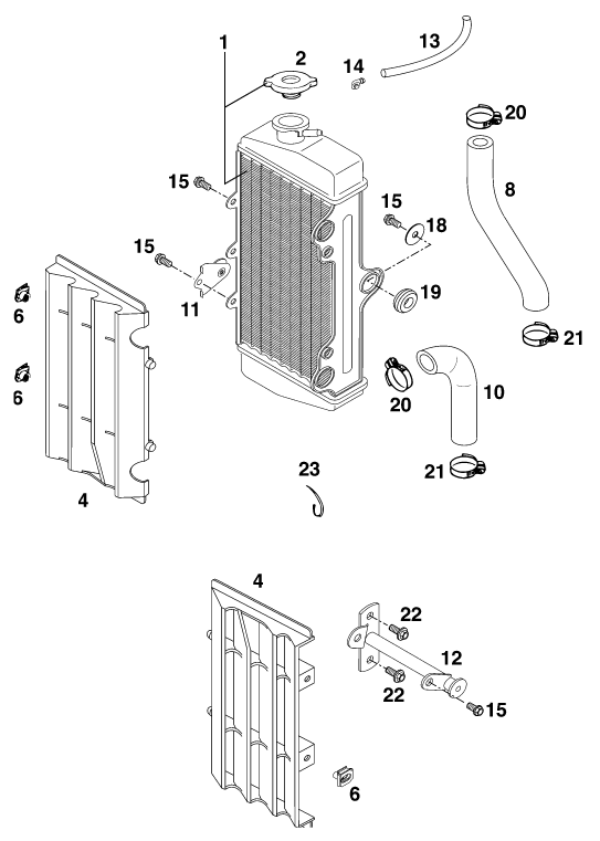 Sprängskiss: Cooling System – KTM 60 SX 2000