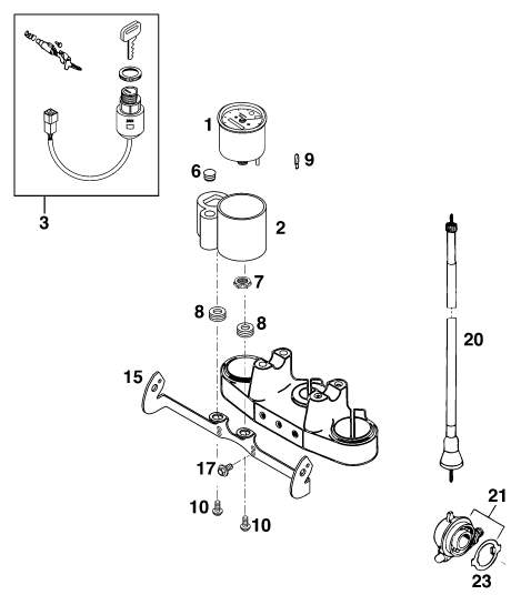Sprängskiss: Instruments / Lock System – KTM 300 EGS 10KW '99