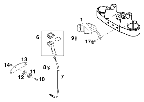 Sprängskiss: Instruments / Lock System – KTM 250 EXC '99