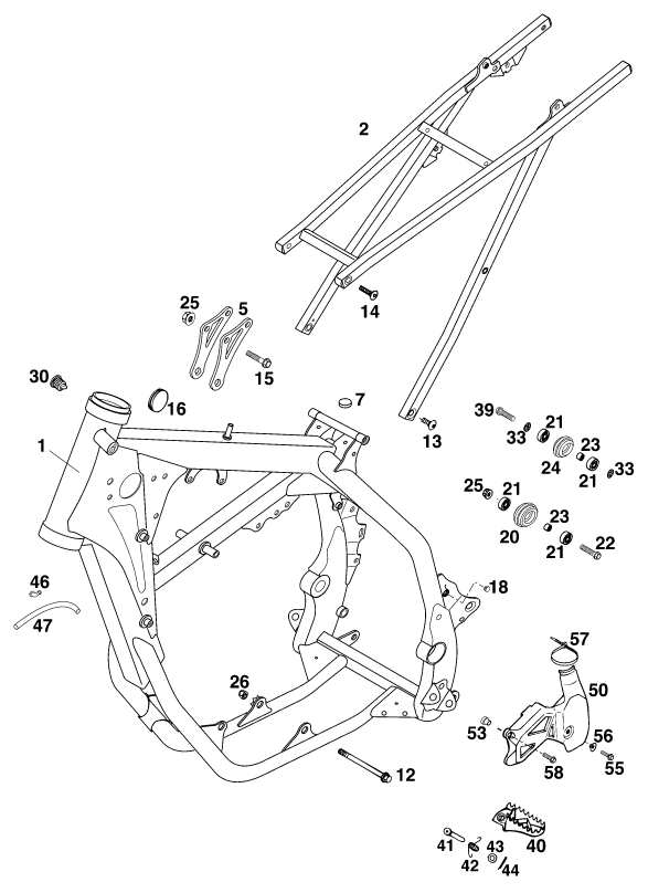 Sprängskiss: Frame – KTM 300 EGS 10KW '99